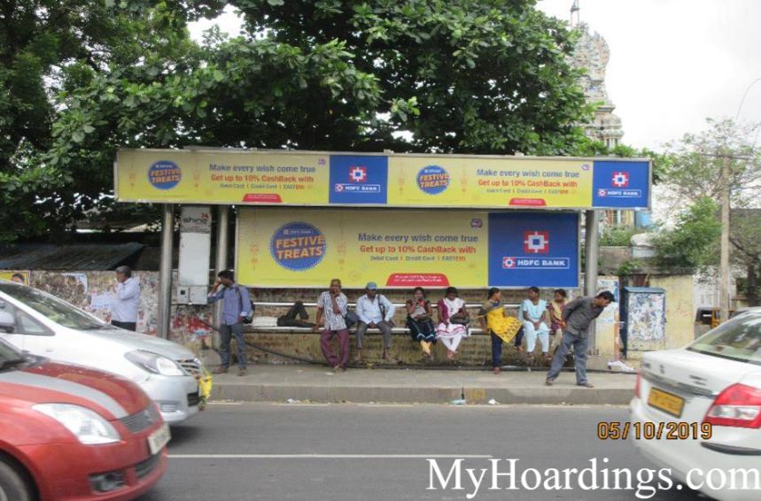 Hoardings Advertising in Chennai, Bus Stop Ads Agency in Butt Road, St Thomas mount Bus Stop 1 in Chennai